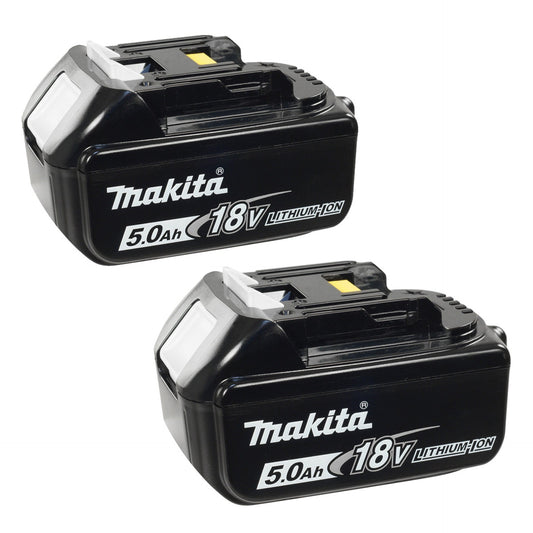 Makita 18V 5.0Ah Lithium-Ion Battery 2-Pack – High-Capacity Power for LXT Tools (Compatible with BL1860B, BL1860, BL1850 Models).